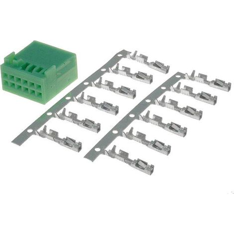 Fiche nue Fakra male 12PIN verte avec broches