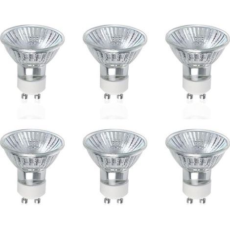 GU10-Halogenlampen, 6er-Pack, 50-W-GU10-Halogenstrahler, 220–240 V Wechselstrom, 700 Lumen, 40° Abstrahlwinkel, 2800 K warmweiß, dimmbar (1/5)