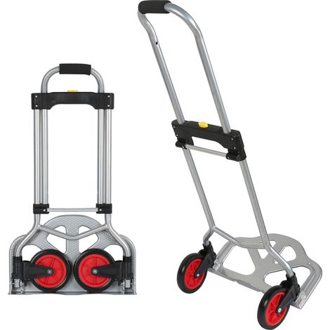 Jiubiaz Carrello manuale pieghevole in acciaio per sacchi da 60 kg Carrello multiuso