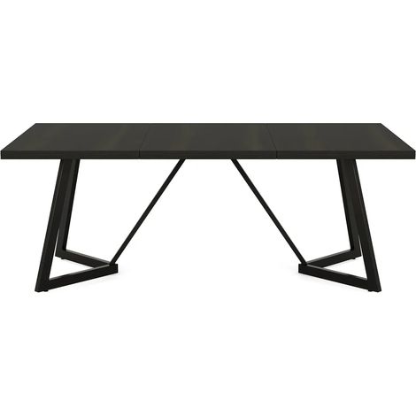 CHICFURN Mesa de comedor rectangular 180x80x75 cm de MDF negro, para 6 a 8 personas (1/5)