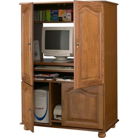 Armoire Informatique Chêne 4 Portes (1/3)