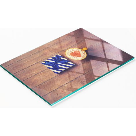 Tagliere e vassoio decorativo in vetro per caffè, ideale come idea regalo. 80x52 cm. (1/5)