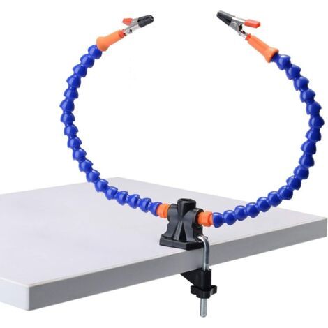 Sollbry Outil de station de soudage à la troisième main, deux bras flexibles avec clips pivotants + Base en aluminium antidérapante (1/5)
