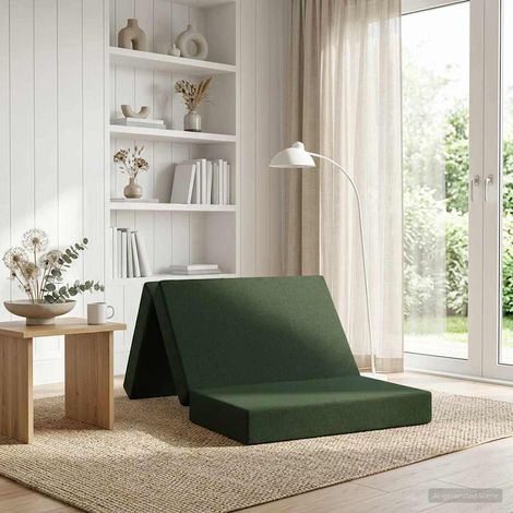 Sofá Cama Plegable 90 x 67 x 45 cm Verde oscuro (1/5)