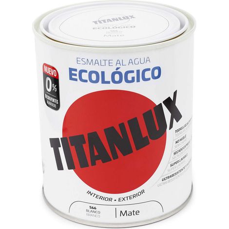 Smalto bianco opaco a base d'acqua ecologico 750ml Titanlux 02t056634 (1/2)