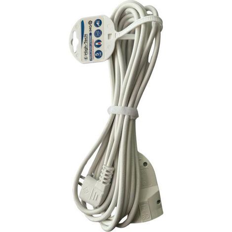 HIGH-TECH PROLUNGA OVERLOAD 5 MT BIANCA 10A PROTEZIONE DA SOVRACCARICO MATERIALE ELETTRICO