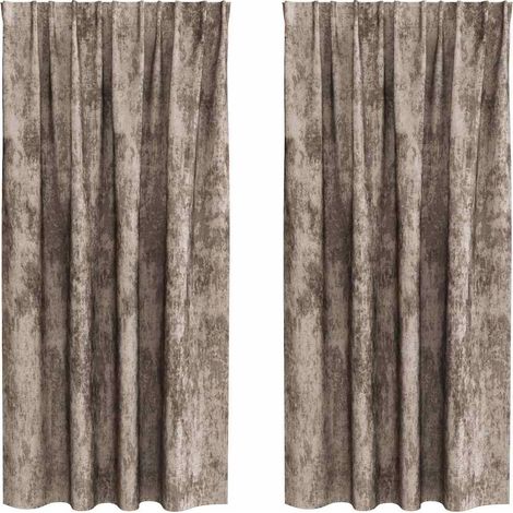Rideaux en velours 2 pcs Cappuccino 175 x 140 cm Velours (1/5)