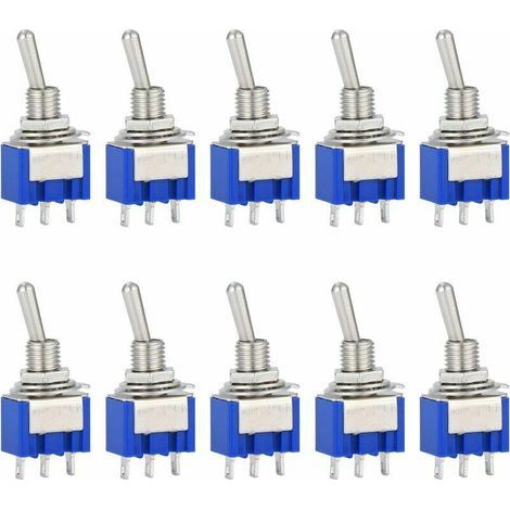 10 Pieces AC 125V 6A On-On 3 Pin Mini 2-Position Rocker Switch, for Arduino Car Truck Boat Vehicle Switches (1/5)