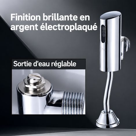 Chasse d'eau urinoir capteur infrarouge modèle amélioré argent brillant galvanisé avec vanne de réglage 1 × 1 × 1 cm 500 g – Livraison gratuite