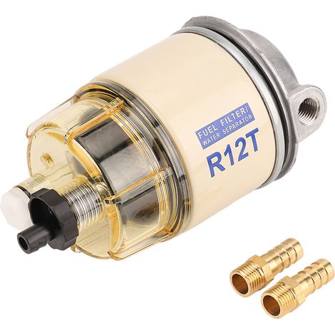 Kraftstofffilter mit Wasserabscheider, wasserdicht, korrosionsbeständig, 2 Löcher, R12T 140R, für Außenbordmotoren (1/5)