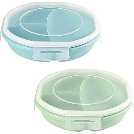 2 X Assiette Micro Onde avec Couvercle, Hermétique Sans BPA (1/5)