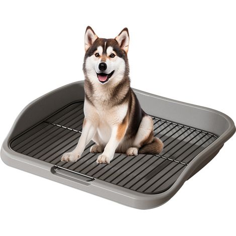 Toilettes pour chiens à fond plat, bac à litière amovible et lavable, facile à nettoyer, pour chiens de petite et moyenne taille. (1/5)