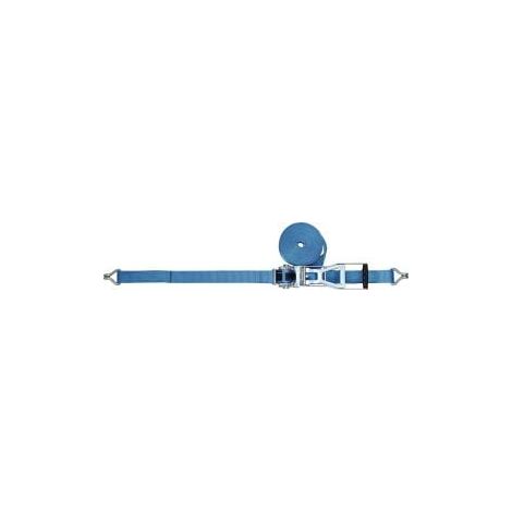 Sangle d'arrimage DIN EN 12195-2 L.10m B.50mm avec tendeur à levier long et crochets pointus LC U 5000 daN TECWERK (1/3)