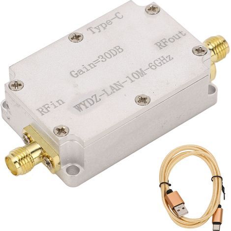 Rauscharmer Breitband-HF-LNA-Verstärker 10 MHz–6 GHz, SMA-Buchse mit hoher Verstärkung für Funkgeräte (1/5)