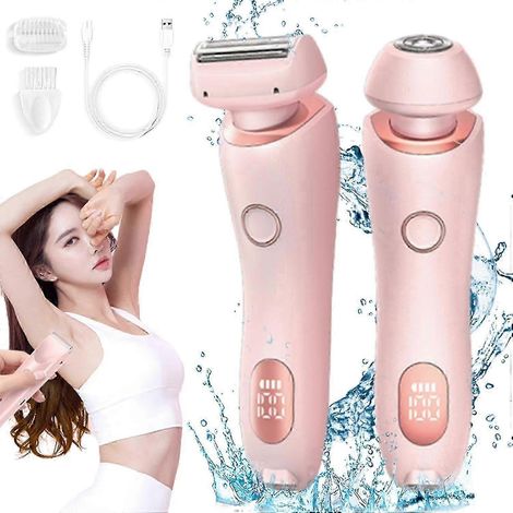 Rasoir électrique pour femmes 25-26 - Rasoir 2 en 1, portable et élégant, design rose (1/4)