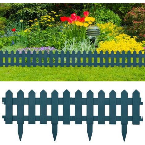 INLIFE Bordures de pelouse 25 pcs Vert 10 m PP (1/5)