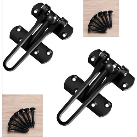 (Black)Home Security Door Lock, Swing Bar, Anti-Theft Protection Latch for Front and Interior Door (1/5)