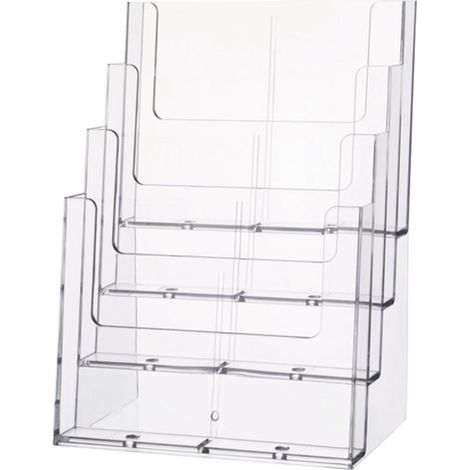 Porta folletos de mesa 4 x DIN A4 vertical Ku.transp. Independiente HELIT (1/2)