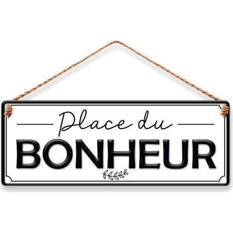Plaque à suspendre relief - PLACE DU BONHEUR 40 cm (1/2)