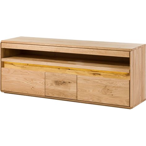 TV-Board Wildeiche inkl. LED 165x43,5x63 natur geölt CARDIFF 140
