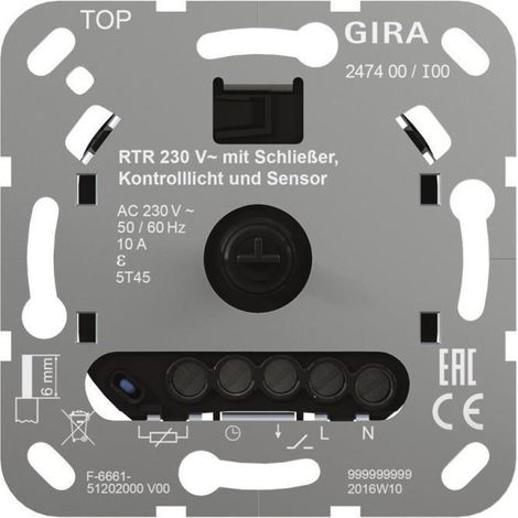 Gira RTR 230 V contacto NC Control FBH inserto [247400], 2474 00