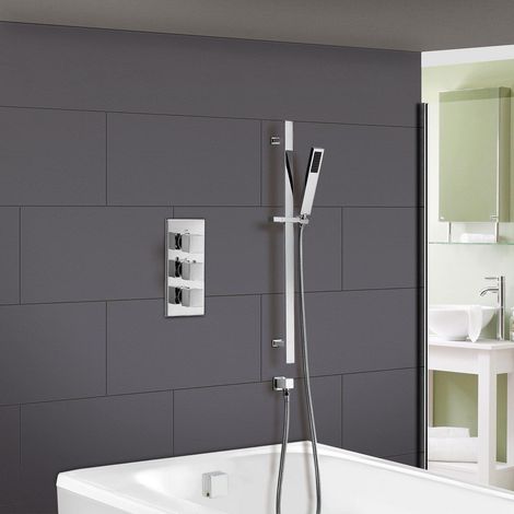 Cameo Concealed Thermostatic Shower Mixer Handset Slider Rail & Bath Filler (1/5)
