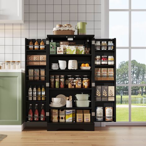 Meubles de cuisine de 120 x 60 x 40 cm avec éclairage LED, ouverture par capteur et grand espace de rangement avec portes doubles. (1/5)