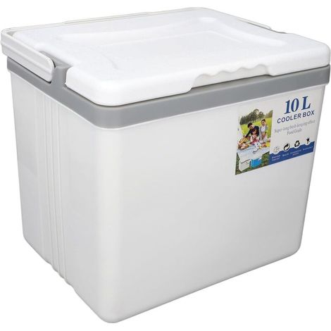 Boîte à Glacière à Glace 10L, Boîte de Refroidisseur de Boissons Portables Isolées avec Poignée Lourde Idéale pour Le Camping Pêche à la Pêche Talardage (White) (1/5)