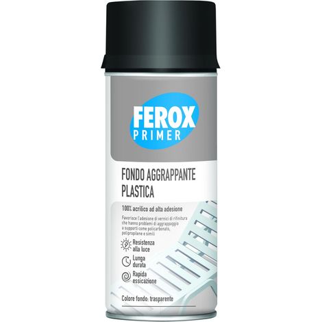 FEROX Primer Fondo Aggregante Plastiche, Pretrattamento Acrilico, Favorisce Adesione della Vernice su Superfici con Scarsa Aderenza, 400ml (1/2)
