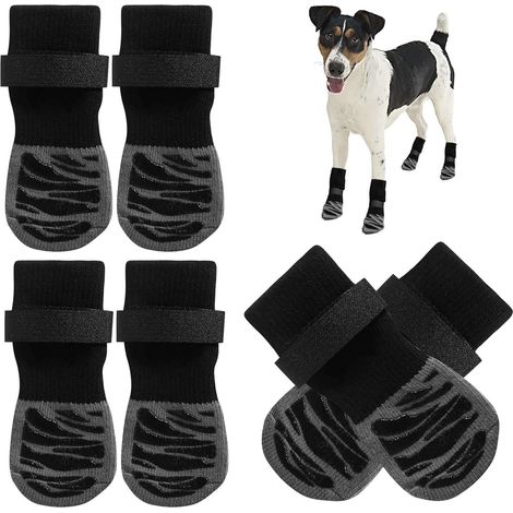 Rutschfeste, verstellbare Hundesocken aus Baumwolle, Größe XL, 4 Stück