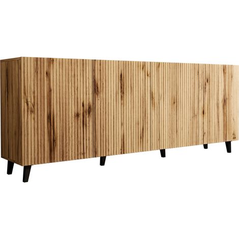 Buffet Comes, Chêne wotan, 83x201cm, Le nombre de portes: 442cm, Stratifié, MDF