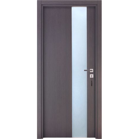 Bloc-porte pose fin de chantier collection PREMIUM Enzo, H.204 x l.83 cm, aspect chêne cendré, réversible