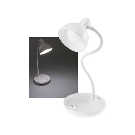LED Tischleuchte mit Schwanenhals Batterie, dimmbar, warmweiß, Weiß (1/5)