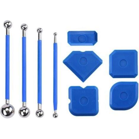 9 Pièces Kit de grattoir à outils, Outil de Calfeutrage en Silicone, Finition de Joints Silicone, D'Outil de Scellage et de Calfeutrage, Kit d'Outil de Scellage et de Calfeutrage pour Salle de Bain (1/5)