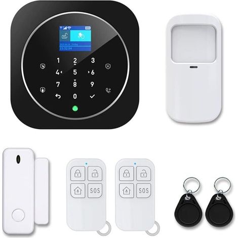 Système de Sécurité Domestique Intelligent Contrôle de L'application Wi-FI sans Fil GSM 2G Alarme Antivol avec Capteur de Mouvement de Porte pour Bureau D'appartement à Domicile (1/5)