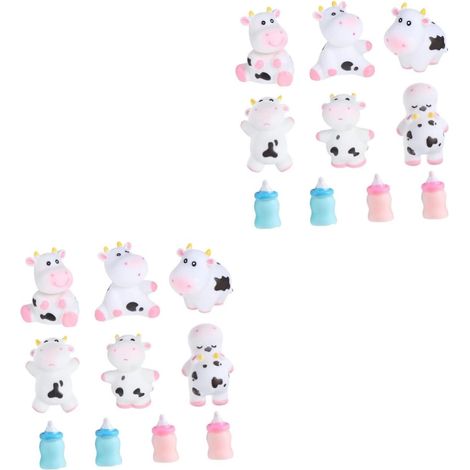 Lot de 2 Figurines de Vaches Miniatures en Résine Décoration de Jardin pour Village de Fées 10 Pièces (1/5)