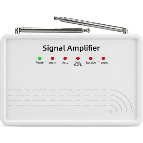 Amplificateur de signal pour systèmes d'alarme: Compatible avec capteurs PIR et télécommandes sans fil, répéteur avec 2 antennes pour étendre la couverture dans la maison et le bureau (1/5)
