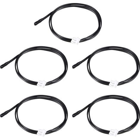Lot de 5 sondes de capteur de température 10 K, sonde de capteur de température étanche 3950 NTC,câble d'extension de câble d'émetteur de température - Tête en caoutchouc (1/5)