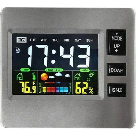 Station Météorologique - Écran LCD Couleur Rétroéclairé - Capteurs Intérieurs Température Humidité - 1 Unité (1/4)