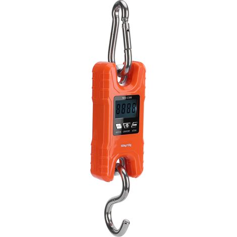 Balance électronique portable mini à affichage numérique LED, balance suspendue pour grue, équipement de pesage orange (1/5)