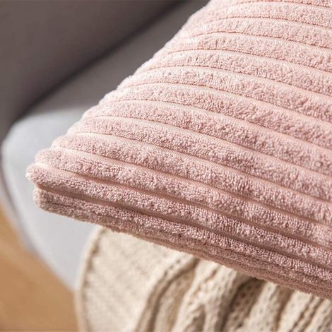 Set di 2 federe decorative in velluto a coste, morbide federe per divano, per casa, soggiorno, camera da letto, 45x45 cm, rosa (1/3)