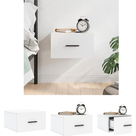 Wandhalterung - vidaXL Wand-Nachttisch Weiß 35x35x20 cm - Nachttisch (1/5)