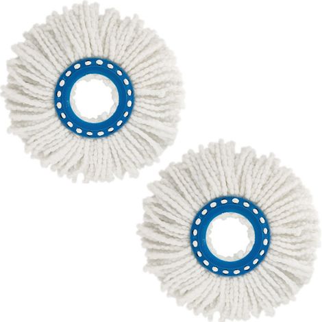 Tête De Balai Disc - Microfibre Absorbante - Compatible Avec Système Clean Twist Disc Mop Ergo Et Combi Disc Mop - Pour Sol Carrelé Et Pierre - Lot De 2 (1/5)