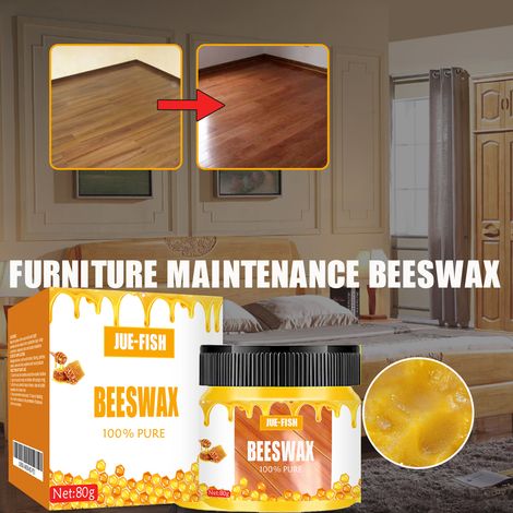 Bienenwachs für Holzmöbel: glänzend, kratzfest und leicht zu polieren Kratzerentfernung und Pflege Pflegewachs – 80 g + Schwamm -- BIEMMEDUE (1/5)