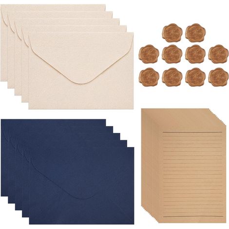 35-Piece Vintage Envelope Set, 11.4x16.3cm, Pretty Business Envelopes (1/5)