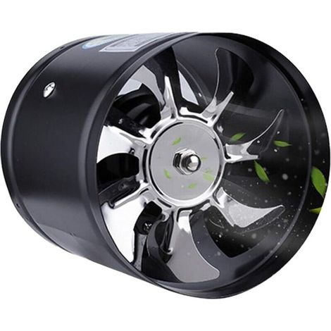 Ventilateur axial unidirectionnel - Ø 6" : 150 mm - Résistant à la chaleur - Pour cuisine, balcon, salle de bain, WC - 40 W - Noir