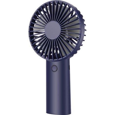 Ventilatore portatile, mini ventilatore portatile silenzioso ricaricabile tramite USB, 3 velocità del vento, per ufficio, viaggio, posizionato verticalmente (blu scuro) (1/4)