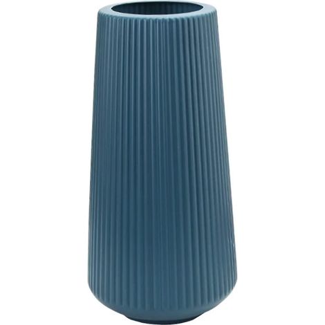 Elegante, runde und geometrische Blumenvase aus Kunststoff, moderner Stil, hoch, für Tisch oder Schreibtisch.