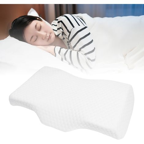 Ergonomisches Nackenkissen im koreanischen Stil, weicher Stützschaum, atmungsaktiver, reibungsarmer Bezug, weiß, 52 x 30 x 10 cm (1/5)