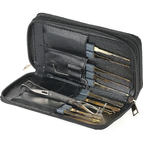 Kit d'entraînement de 24 outils professionnels de crochetage de serrures avec étui en cuir pour serruriers débutants (1/5)
